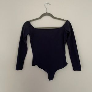American apparel off the shoulder navy bodysuit M